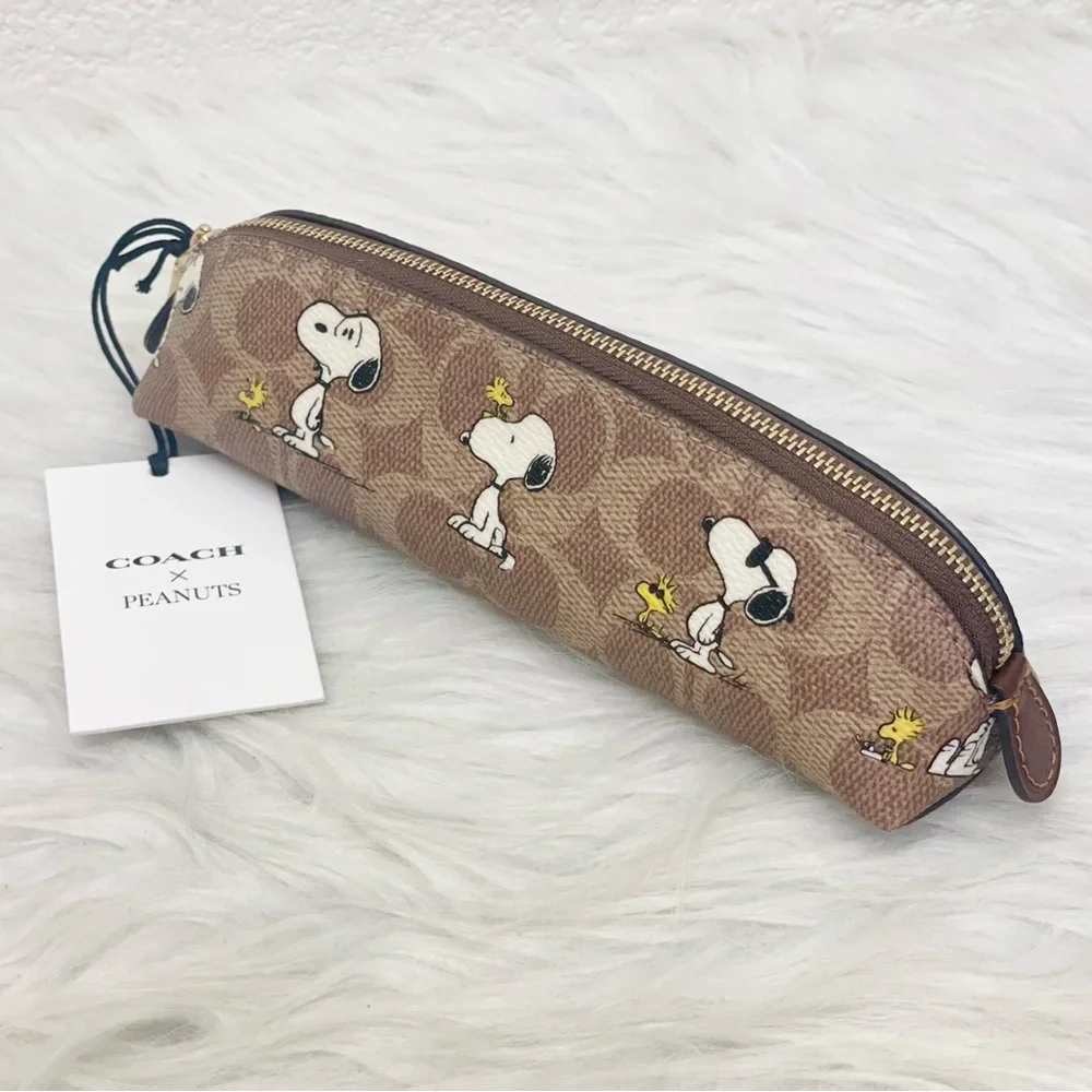 Coach | Office | Coach X Peanuts Pencil Case In Signature Canvas With ...
